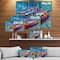 Designart - Three Fishing Boat Oil Painting - Sea & Shore Painting Print on Wrapped Canvas